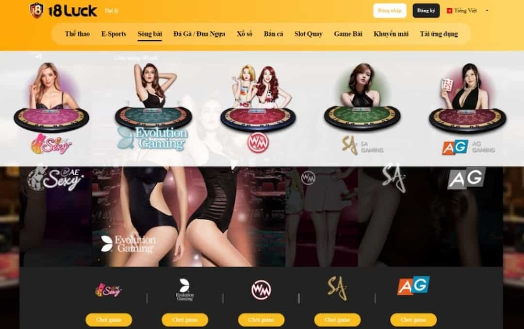 Những dịch vụ giải trí cá cược đặc sắc ở 18luck