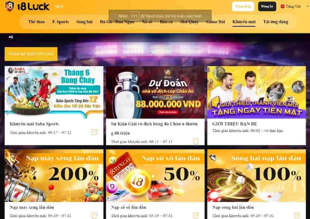 Những event siêu hot dành cho tất cả anh em ở 18luck